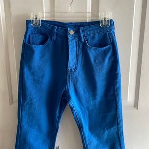 Princess Polly Blue Cropped Flare Jeans